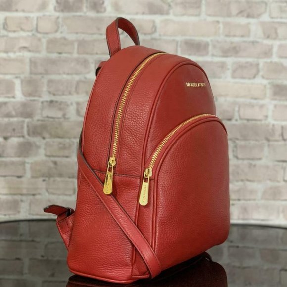 Michael Kors Red Abbey Pebbled Leather Medium Backpack main image 2